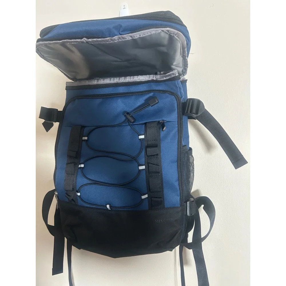 Mier Insulated Cooler Backpack Leakproof Large Hiking Picnic Bag Blue Black